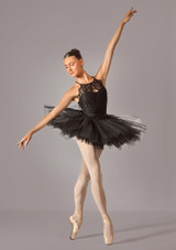 Move Dance Pearla Camisole Lace Leotard Black Front 3 [Black]