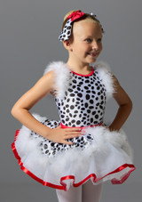 Dalmation Tutu dress with headband White-Black Front 2 [White]