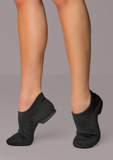 Move Dance Knit Split Sole Jazz Shoe Black Front 3 [Black]