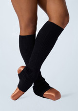 Capezio Lee Short Leg Warmers Black Front [Black]