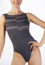 Ballet Rosa Tara Boatneck Leotard Grey Front 2 [Grey]