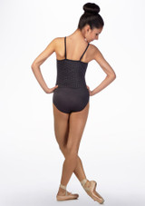 Ballet Rosa Alanis Geometric Shimmer Leotard Grey Back [Grey]