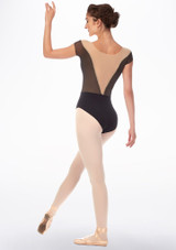 Grishko Mock Bardot Capped Sleeve Leotard Black Back [Black]