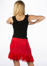 Move Dance Lilia Latin Skirt Red Back [Red]