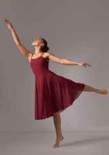 Move Dance Helena Mesh Dress Burgundy Front 2 [Red]