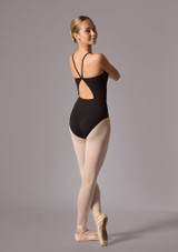 Move Dance Teen Poloma Open Camisole Leotard Black Front 3 [Black]