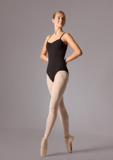 Move Dance Teen Poloma Open Camisole Leotard Black Front [Black]