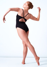 Move Dance Piper Open Back Camisole Leotard Black Front 2 [Black]
