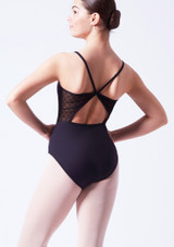 Move Dance Teen Paris Mesh Camisole Leotard Black Back [Black]