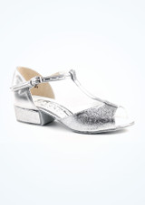 Freed Marina Girls Ballroom Shoe 1" - Silver Silver 2 [Silver]