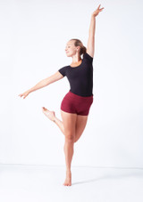 Move Dance Sasha Rolltop Dance Shorts Burgundy Front 2 [Red]