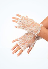 Lace Fingerless Gloves White Main [White]