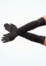 Satin Theatrical Gloves Black Main 2 [Black]