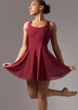 Move Dance Evie Mesh Cover Up Dress Burgundy Front [Red]