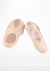 Move Dance Split Sole Canvas Ballet Shoe - Pink Pink Crop [Pink]