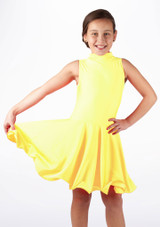 Move Dance Girls Adrina Latin Dress Fluorescent Yellow Main [Yellow]