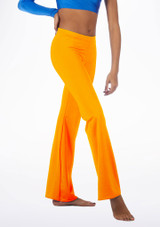 Alegra Shiny Jazz Pant Orange front. [Orange]