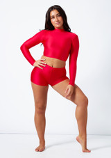 Alegra Shiny Raya Dance Top Burgundy Main [Red]