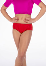 Alegra Girls Shiny Dance Briefs Red Main [Red]