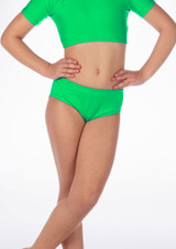 Alegra Girls Shiny Dance Briefs Vert Green Main [Green]