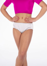 Alegra Girls Shiny Dance Briefs White Main [White]