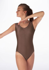 Alegra Girls Shiny Senna Leotard Brown Main [Brown]