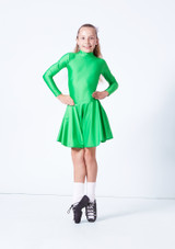 Alegra Shiny Circle Dance Skirt Blue Front [Blue]