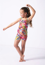 Alegra Girls Patterned Hotpant Biketard ACT Front 3 [Patterned]