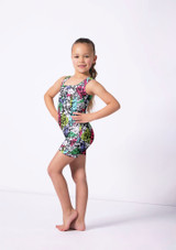 Alegra Girls Patterned Hotpant Biketard GRF Front 3 [Patterned]