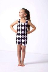 Alegra Girls Patterned Hotpant Biketard HAR Front 3 [Patterned]