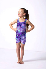 Alegra Girls Patterned Hotpant Biketard MER Front 3 [Patterned]