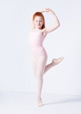 Move Dance Terri Girls Yoke Neck Leotard Pink Front 2 [Pink]