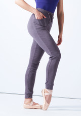 Ballet Rosa Drawstring Cuffed Pants Grey Front [Grey]