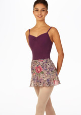 Move Dance Floral Wrap Dance Skirt - Lilac Purple Front [Purple]