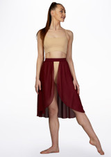 Move Dance Rhian Lyrical Half Skirt Red Front [Red]