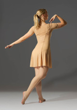 Move Dance Ceres Short Sleeve Lyrical Dress Nude Back 5 [Tan]
