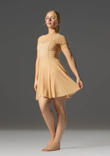 Move Dance Ceres Short Sleeve Lyrical Dress Nude Front 4 [Tan]