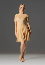 Move Dance Ceres Short Sleeve Lyrical Dress Nude Front 3 [Tan]