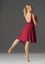 Move Dance Larissa High Split Lyrical Dress Burgundy Back 4 [Red]