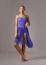 Move Dance Eris Asymmetric Lyrical Half Skirt Deep Blue Front 2 [Blue]
