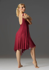 Move Dance Cressida Scoop Lyrical Dress Burgundy Back 3 [Red]