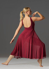 Move Dance Thalassa Cut Out Lyrical Dress Burgundy Back 3 [Red]