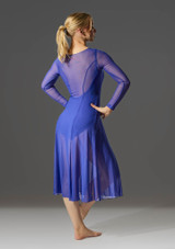 Move Dance Dione Long Sleeve Lyrical Dress Deep Blue Back 4 [Blue]