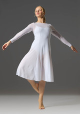 Move Dance Dione Long Sleeve Lyrical Dress White Front 2 [White]