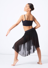 Move Dance Teen Erin Asymmetric Lyrical Half Skirt Black Back [Black]