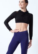 Capezio Teen Cropped Hoodie Black Front [Black]