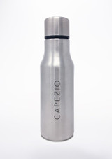 Capezio Logo Water Bottle Silver Front [Silver]