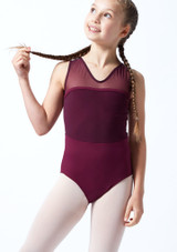 Intermezzo Teen Mesh Back Leotard Garnet Front [Red]