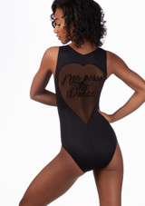 Non Posso Ho Danza Mesh Heart Leotard - Black Black Back [Black]