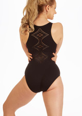 Capezio Seamless Deco Tank Leotard Black Back [Black]